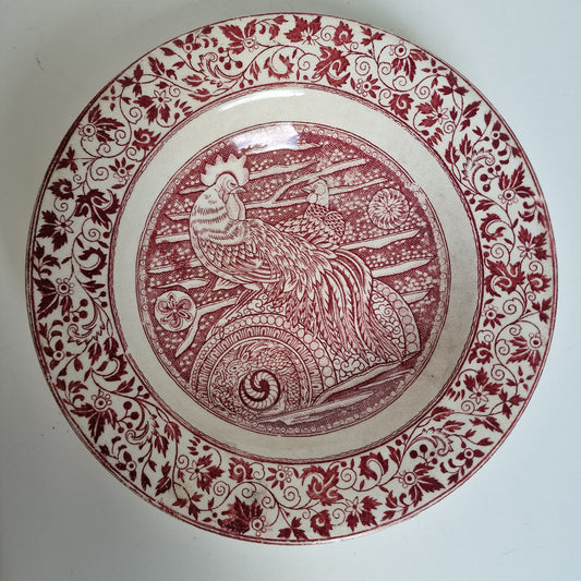 Antique Chinoiserie Transferware Plate, J & MP Bell Ayam Jantan, 1890