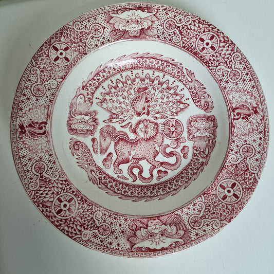 Antique Chinoiserie Transferware Plate, J & MP Bell Makassar, Scottish 1890