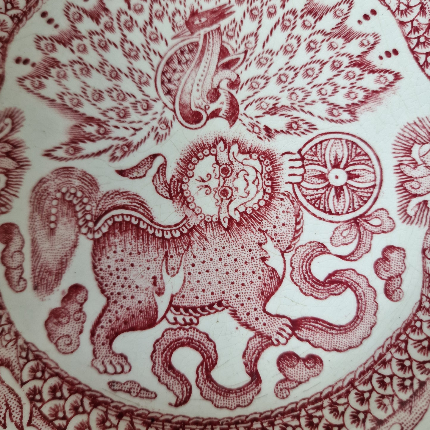 Antique Chinoiserie Transferware Plate, J & MP Bell Makassar, Scottish 1890