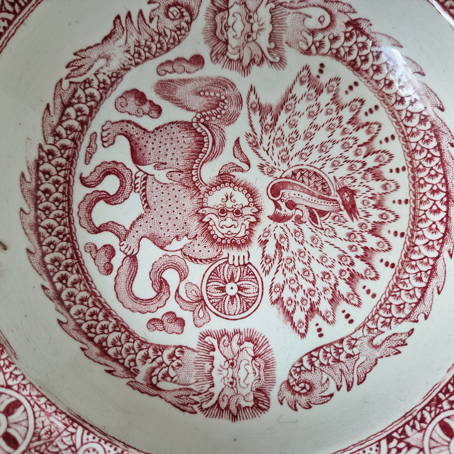 Antique Scottish Transferware Plate, J & MP Bell Makassar, Chinoiserie Dish, 1890