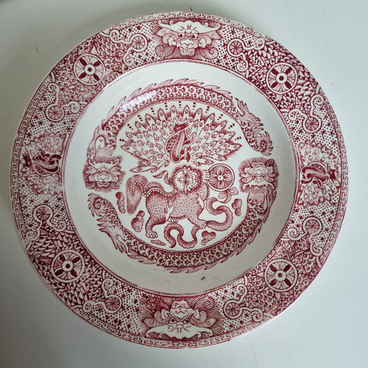 Antique Scottish Transferware Plate, J & MP Bell Makassar, Chinoiserie Dish, 1890