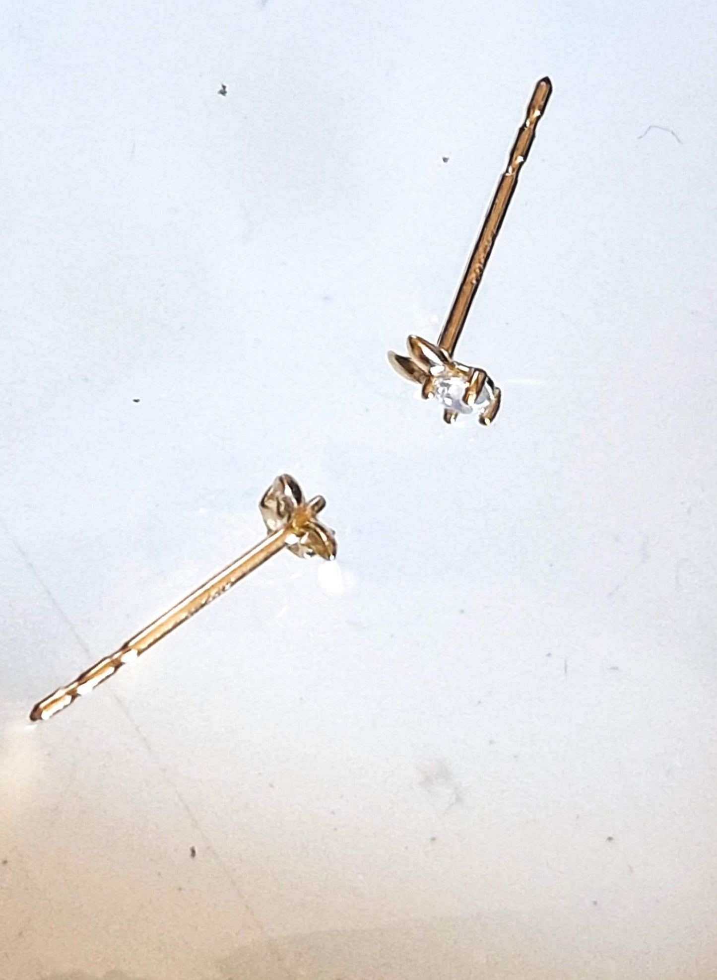 14k Gold Bunny Earrings with Zirconia