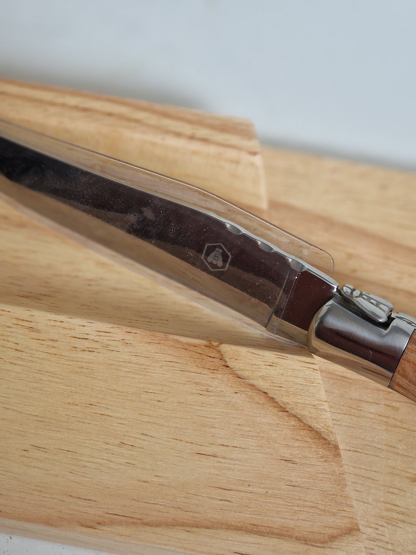 Laguiole Wood Sausage Cutter with Holder, Appetizer Serving Set