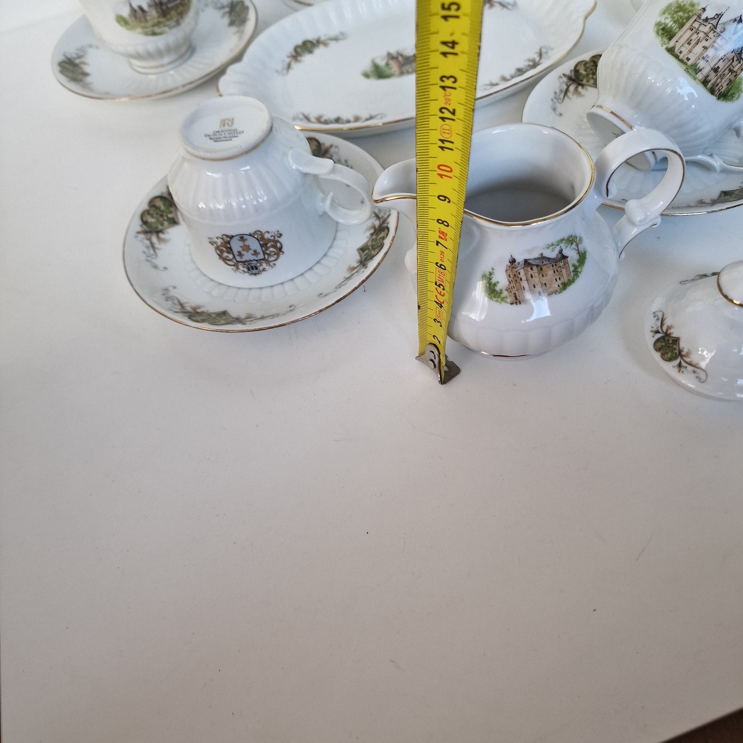 Bavaria Porcelain Tea Set, Dutch Castles, Coat of Arms, 13-Piece