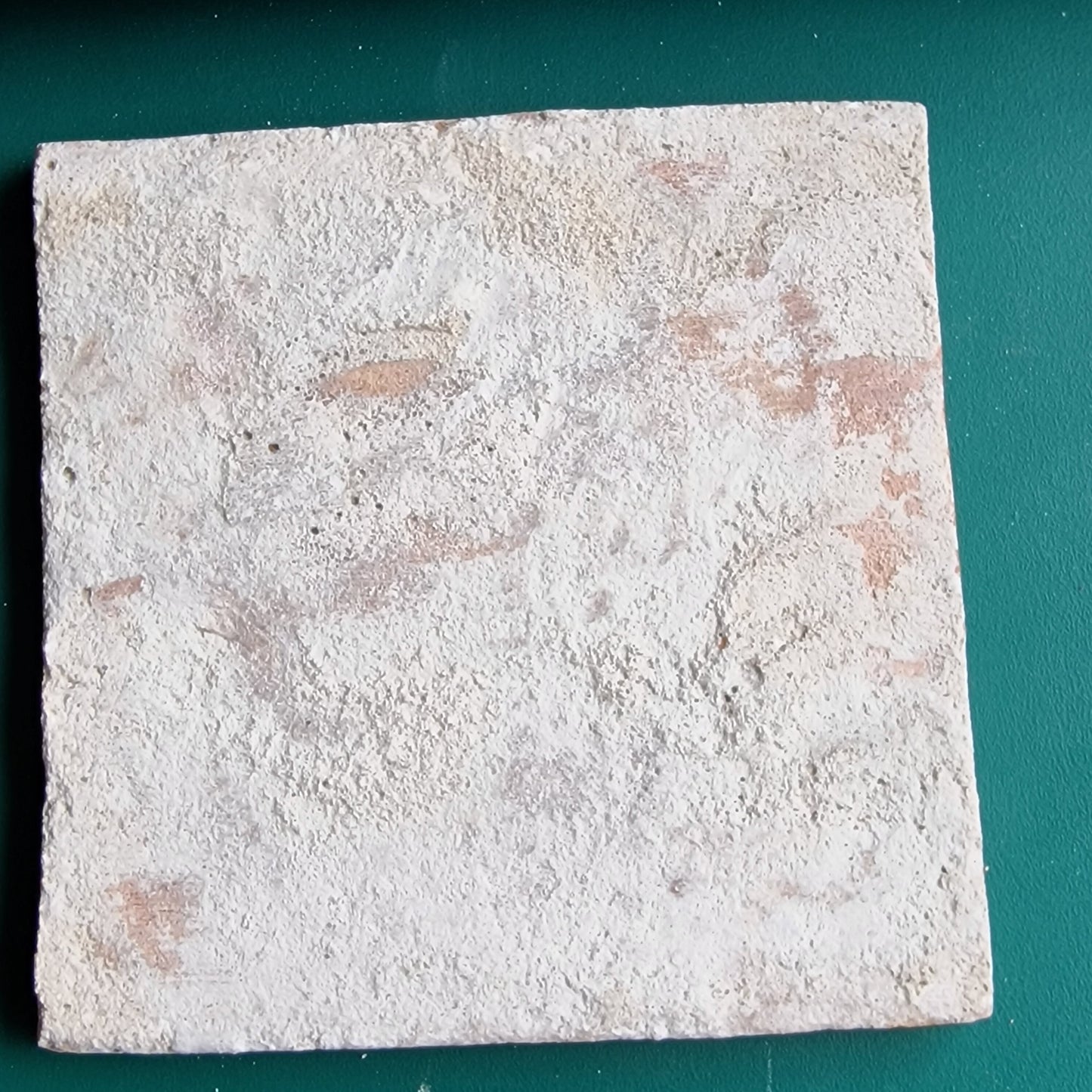 Rare Delft Tile, 17th Century Dutch Flower Stamp (13x13 cm)