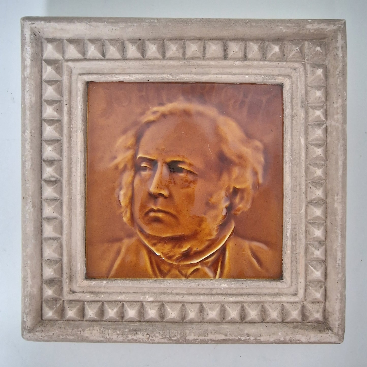 J.C. Edwards Ruabon Tile, John Bright Portrait, Framed Art Nouveau