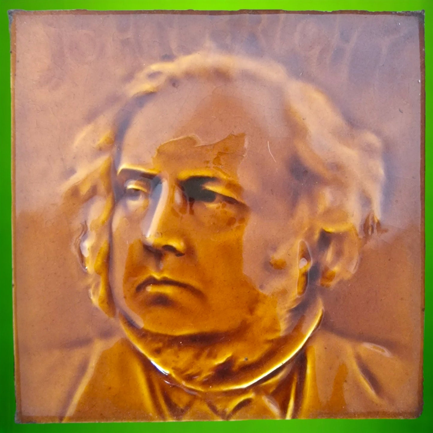 J.C. Edwards Ruabon Tile, John Bright Portrait, Framed Art Nouveau