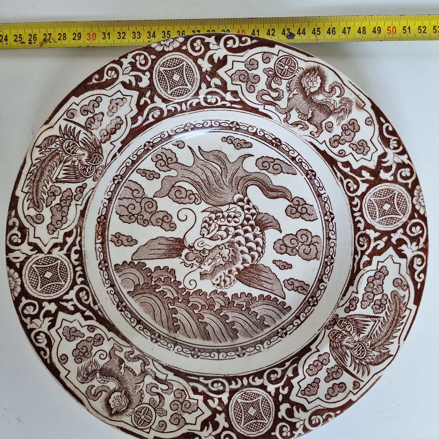 Antique Scottish Chinoiserie Plate, J & MP Bell Transferware, 1890