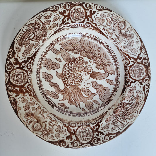 Antique Scottish Transferware Plate, J & MP Bell IKAN China, 1890