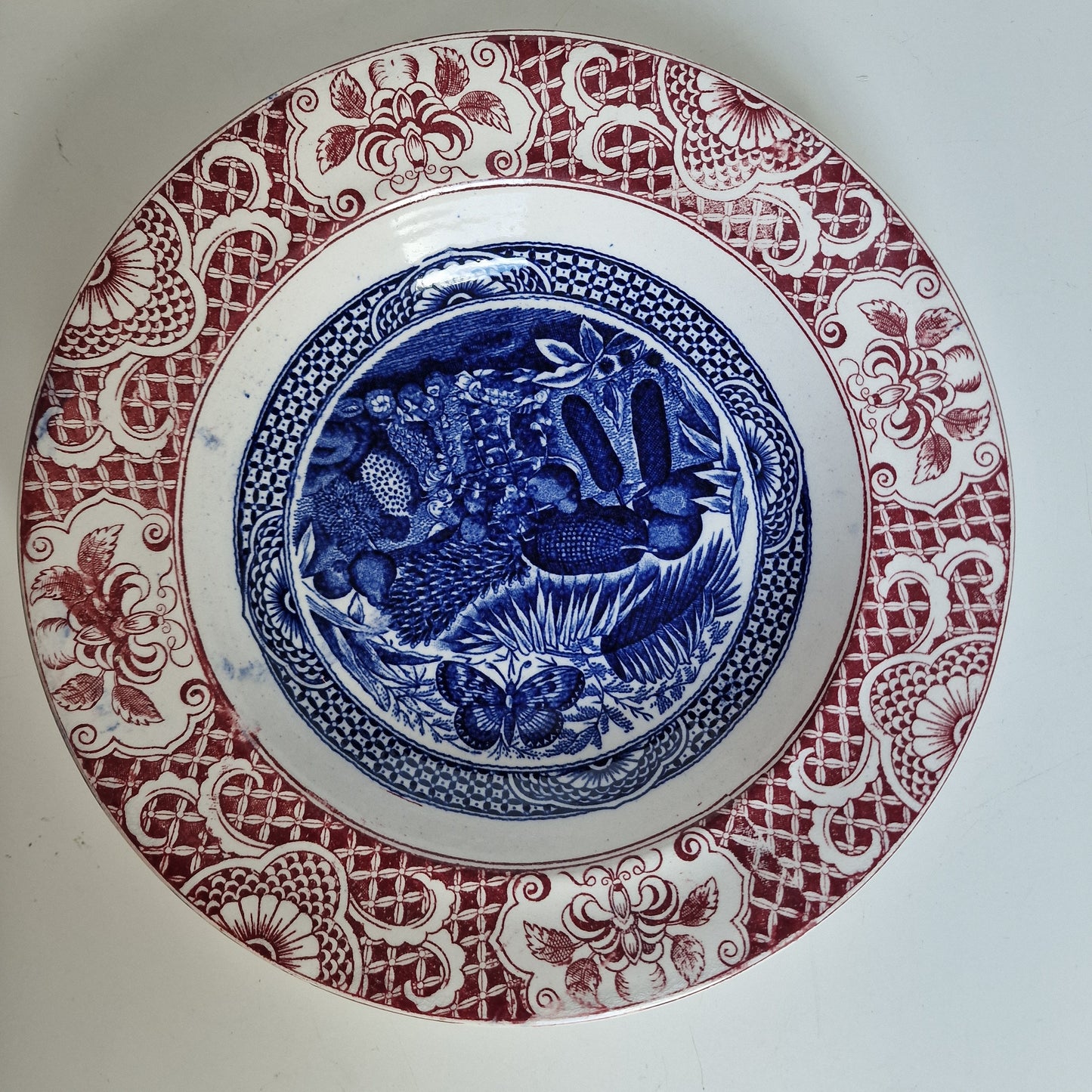 Antique Scottish Chinoiserie Transferware Plate, J&MP Bell BUAM BUAM 1890