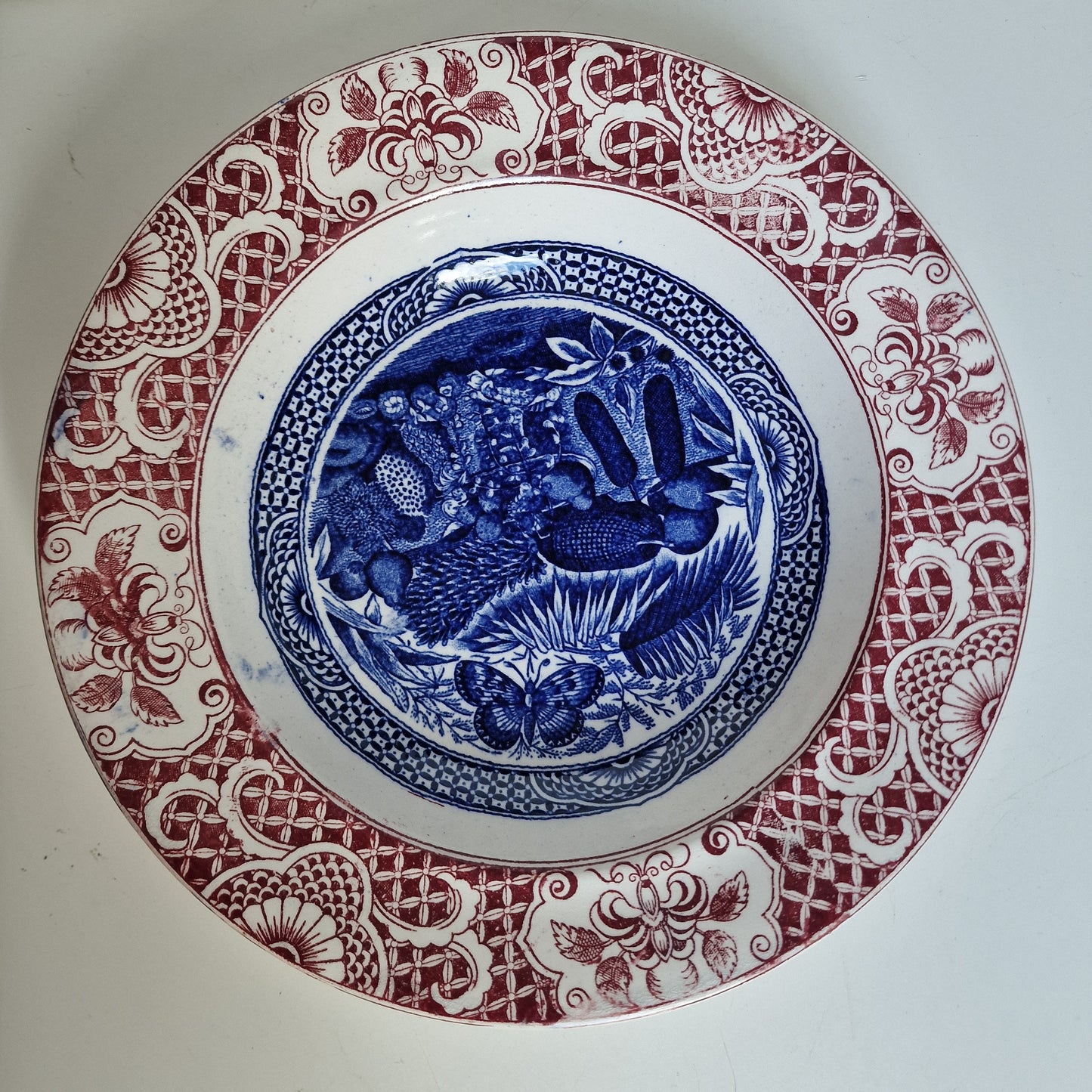 Antique Scottish Chinoiserie Transferware Plate, J&MP Bell BUAM BUAM 1890