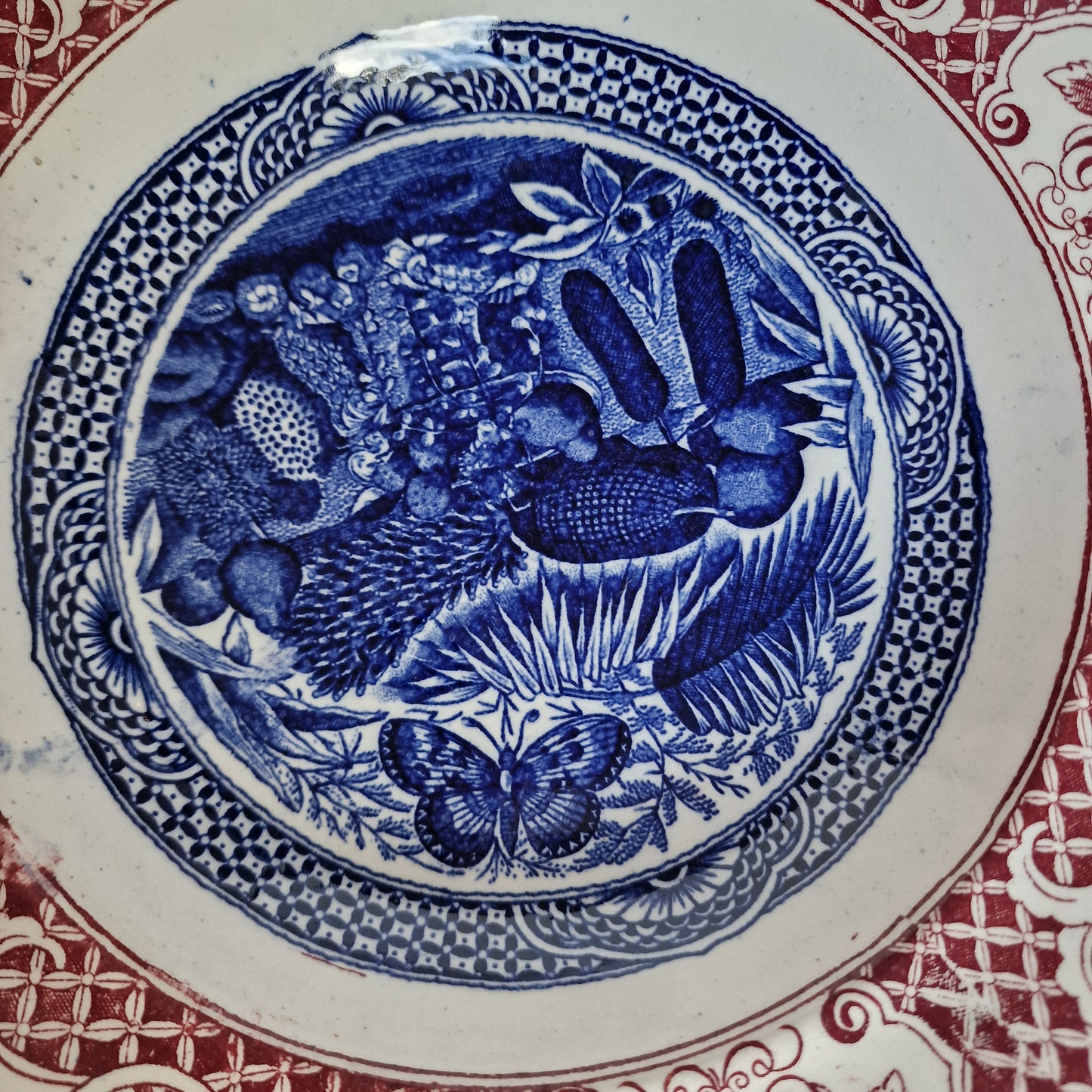 Antique Scottish Chinoiserie Transferware Plate, J&MP Bell BUAM BUAM 1890