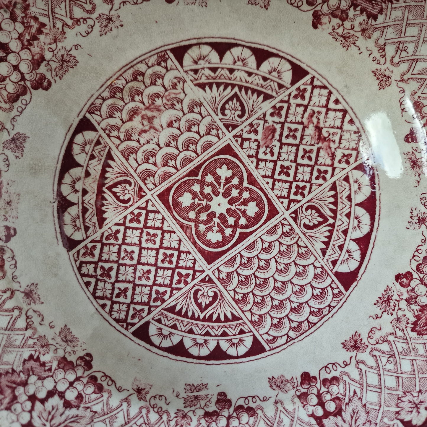 Antique Chinoiserie Transferware Plate, J & MP Bell, 1890