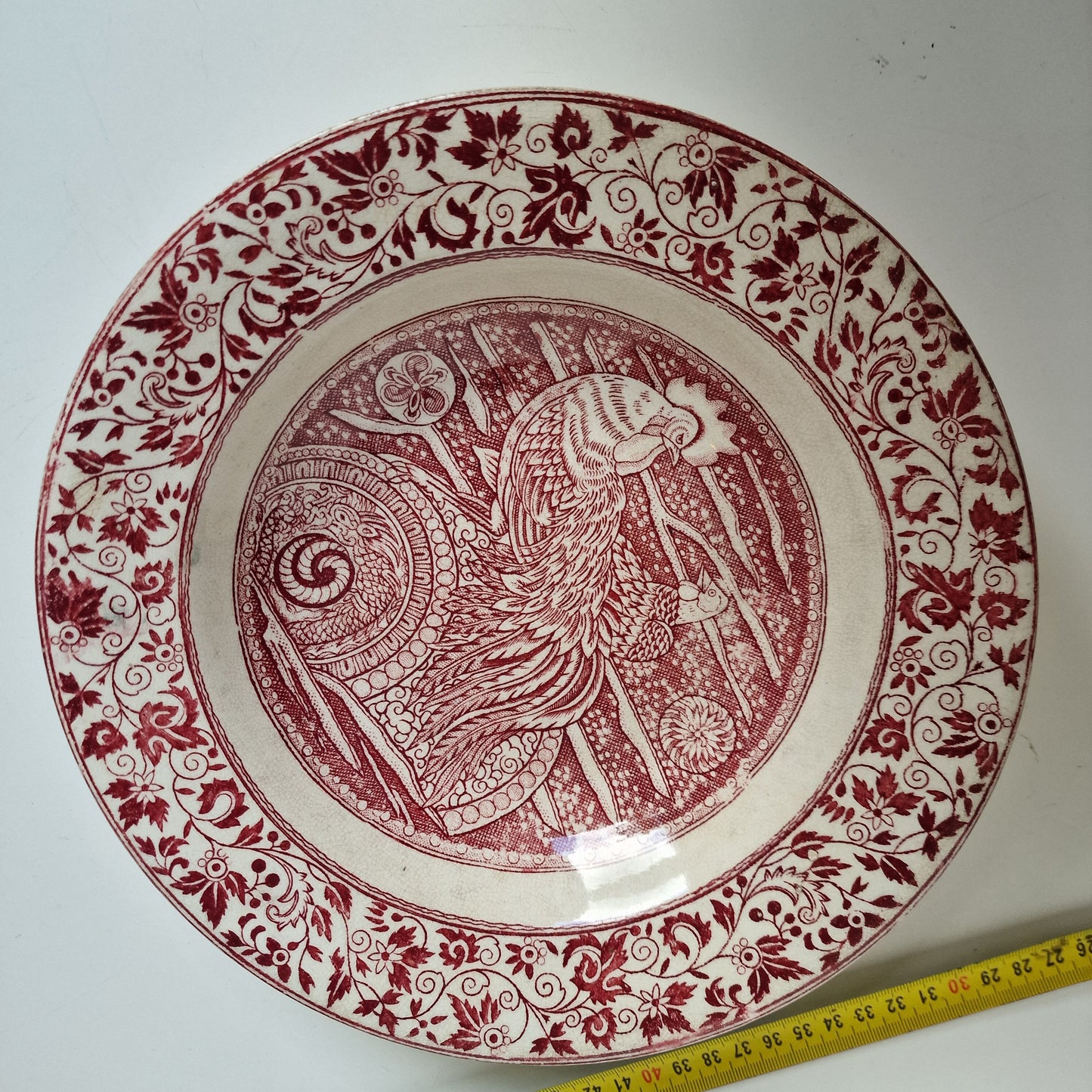 Antique Chinoiserie Transferware Plate, J & MP Bell Ayam Jantan, 1890