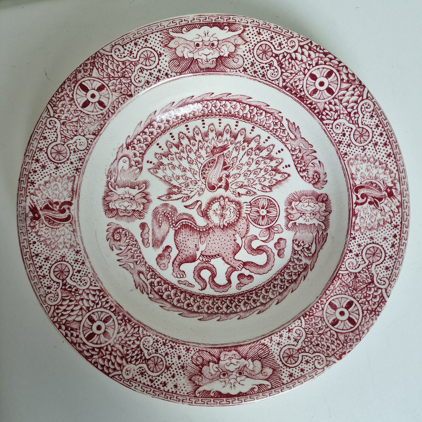 Antique Chinoiserie Transferware Plate, J & MP Bell Makassar, Scottish 1890