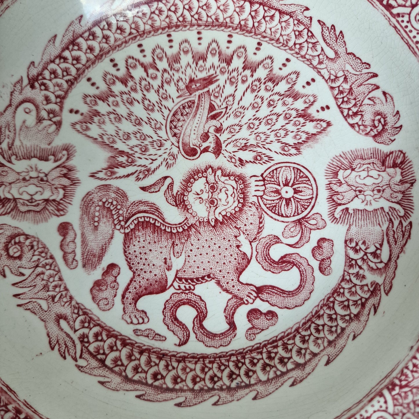 Antique Chinoiserie Transferware Plate, J & MP Bell Makassar, Scottish 1890