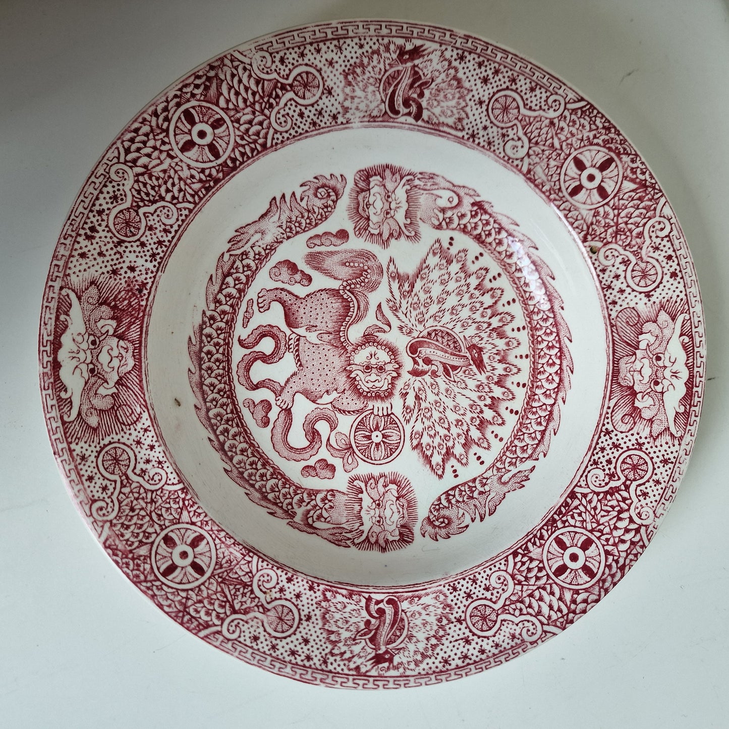 Antique Scottish Transferware Plate, J & MP Bell Makassar, Chinoiserie Dish, 1890