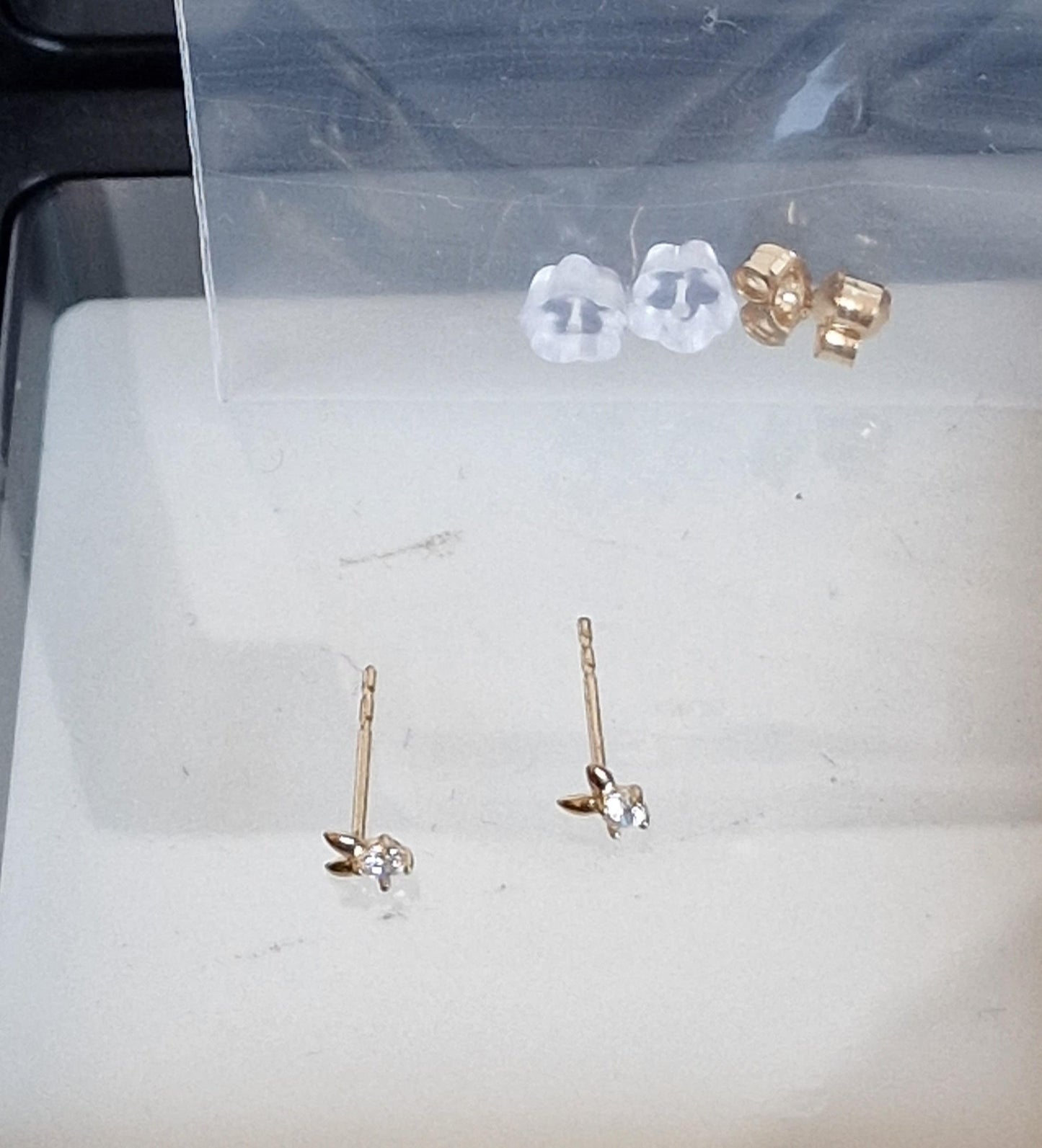 14k Gold Bunny Earrings with Zirconia