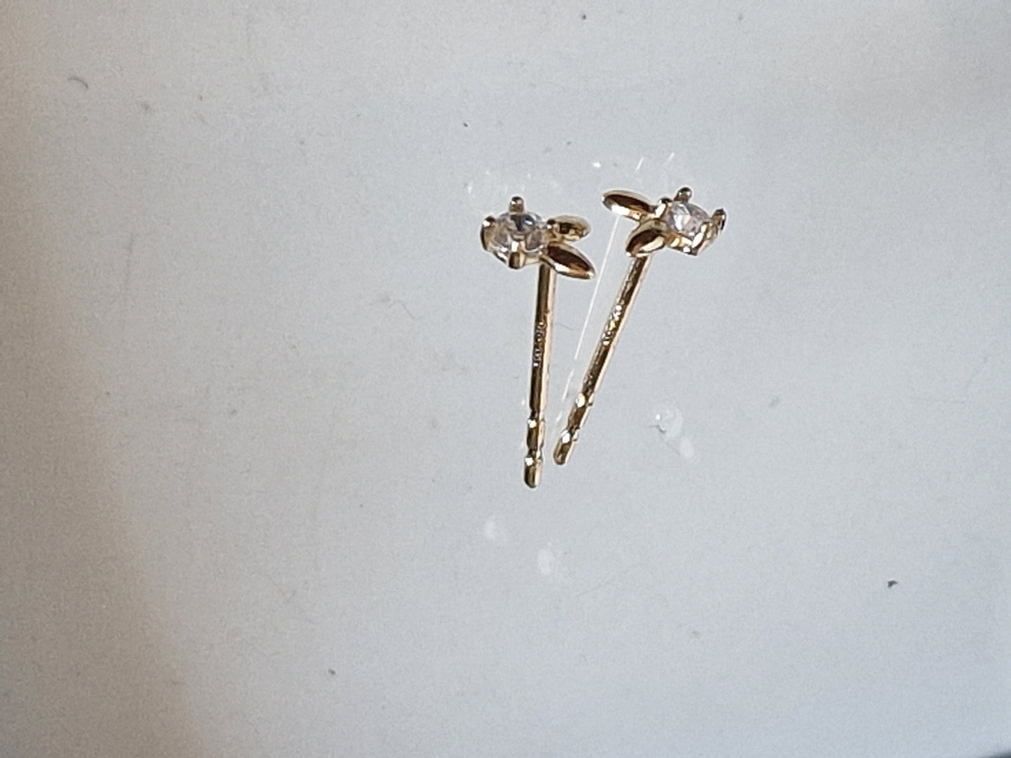 14k Gold Bunny Earrings with Zirconia