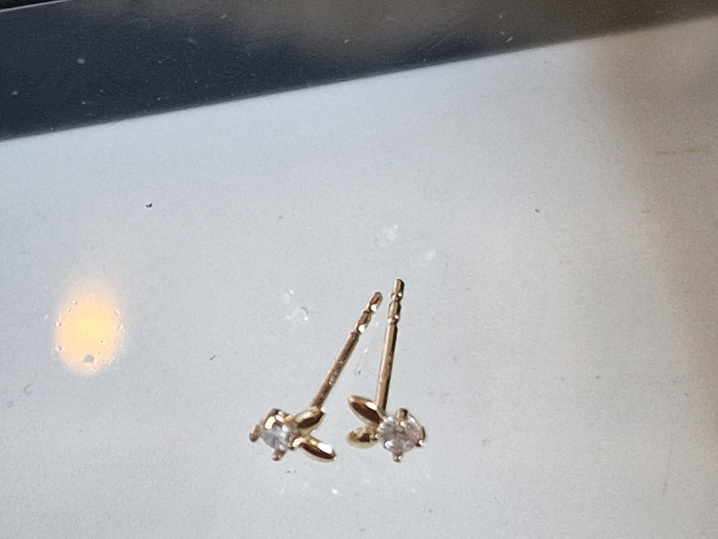 14k Gold Bunny Earrings with Zirconia