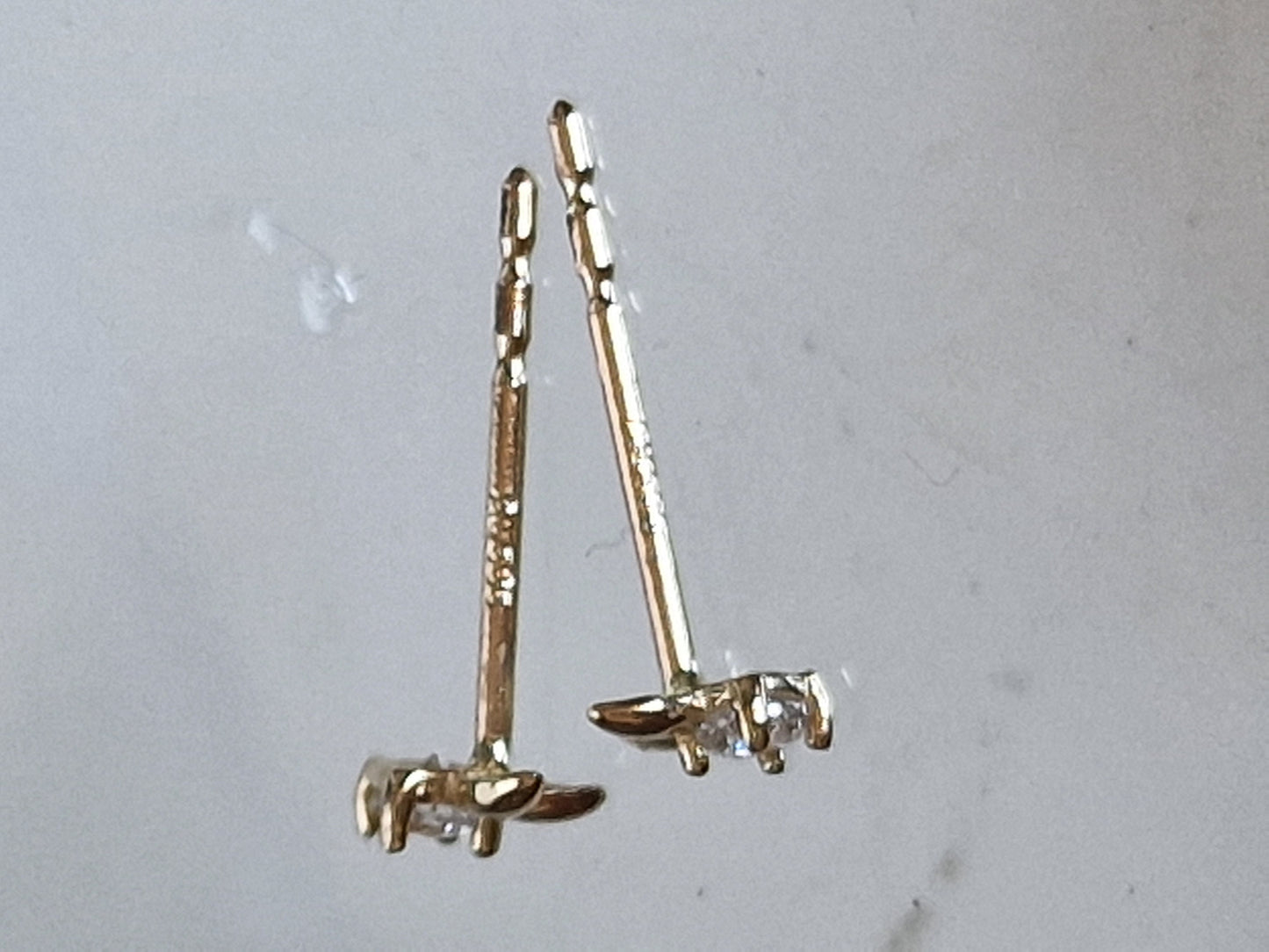 14k Gold Bunny Earrings with Zirconia