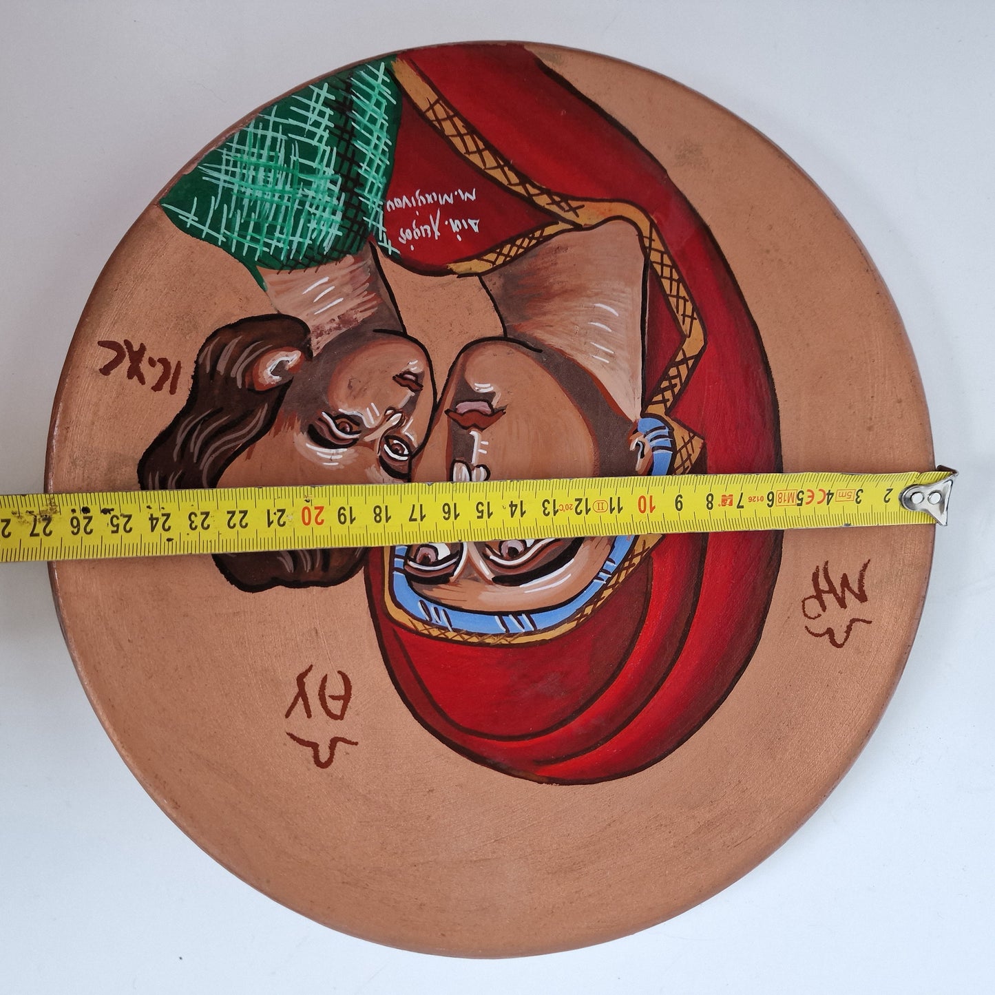 Vintage Russian Icon Plate, Madonna and Child, Signed Pottery Art (27cm)