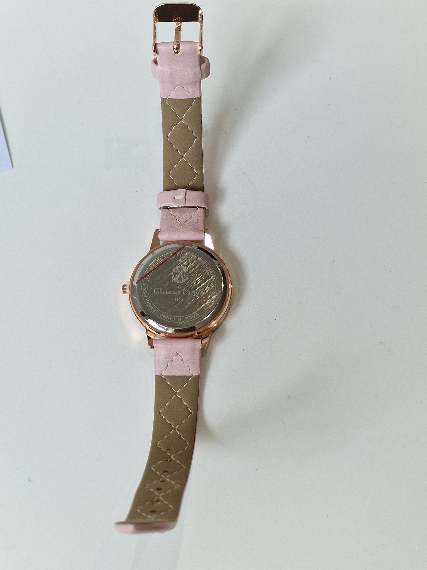 Christian Lacroix, Authentic, fancy barbie pink crystal Women French Quartz Watch RoseGold leather crystal girls shiny chunky bubble jewels