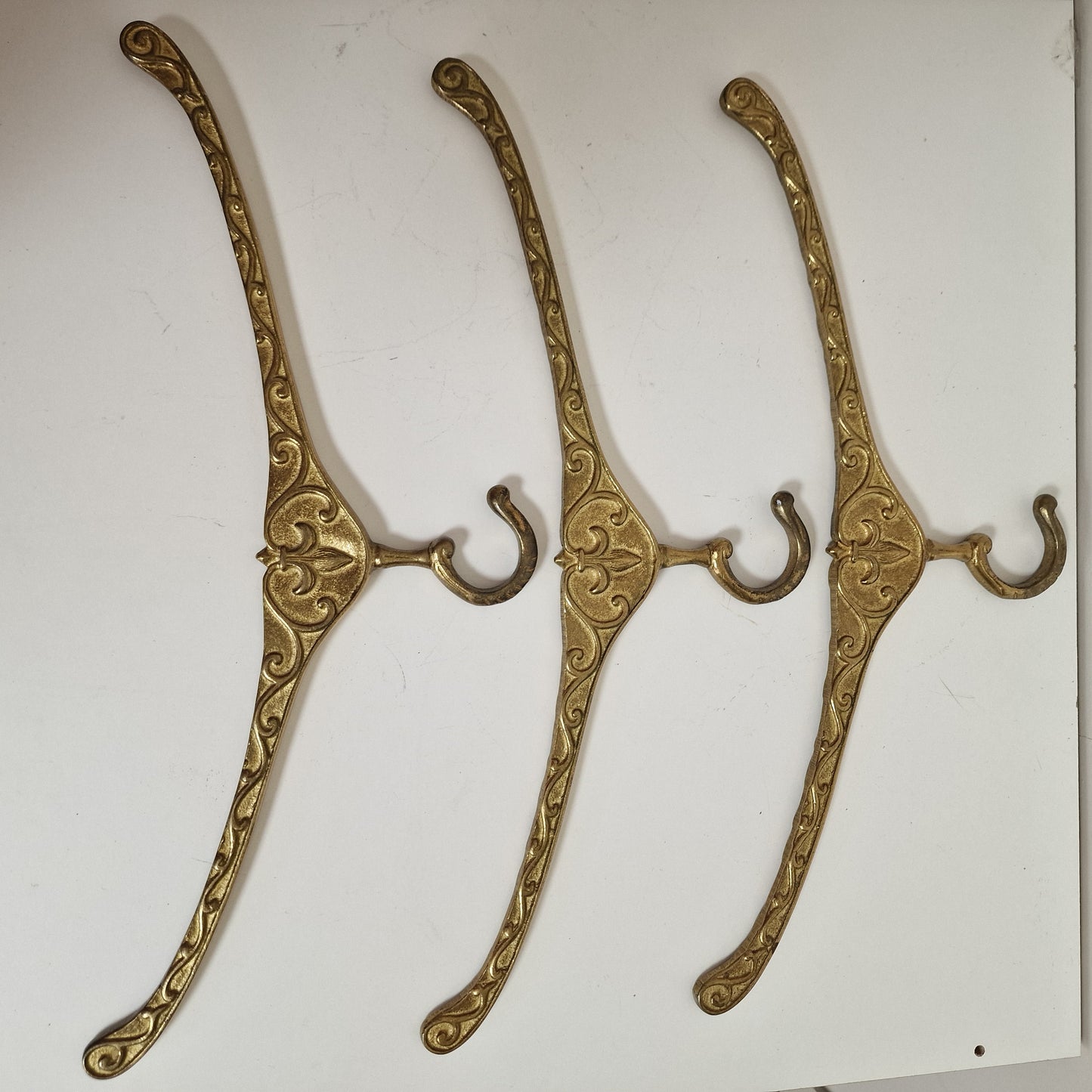 Luxury Brass Coat Hangers, Regency Fleur Design (Set of 3)