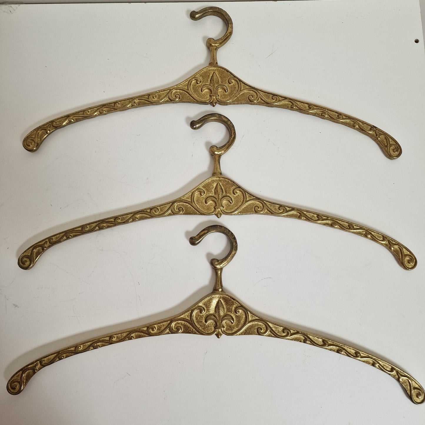 Luxury Brass Coat Hangers, Regency Fleur Design (Set of 3)