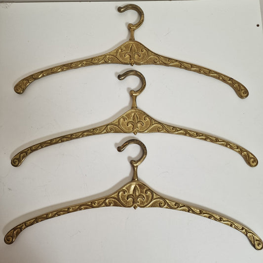 Luxury Brass Coat Hangers, Regency Fleur Design (Set of 3)