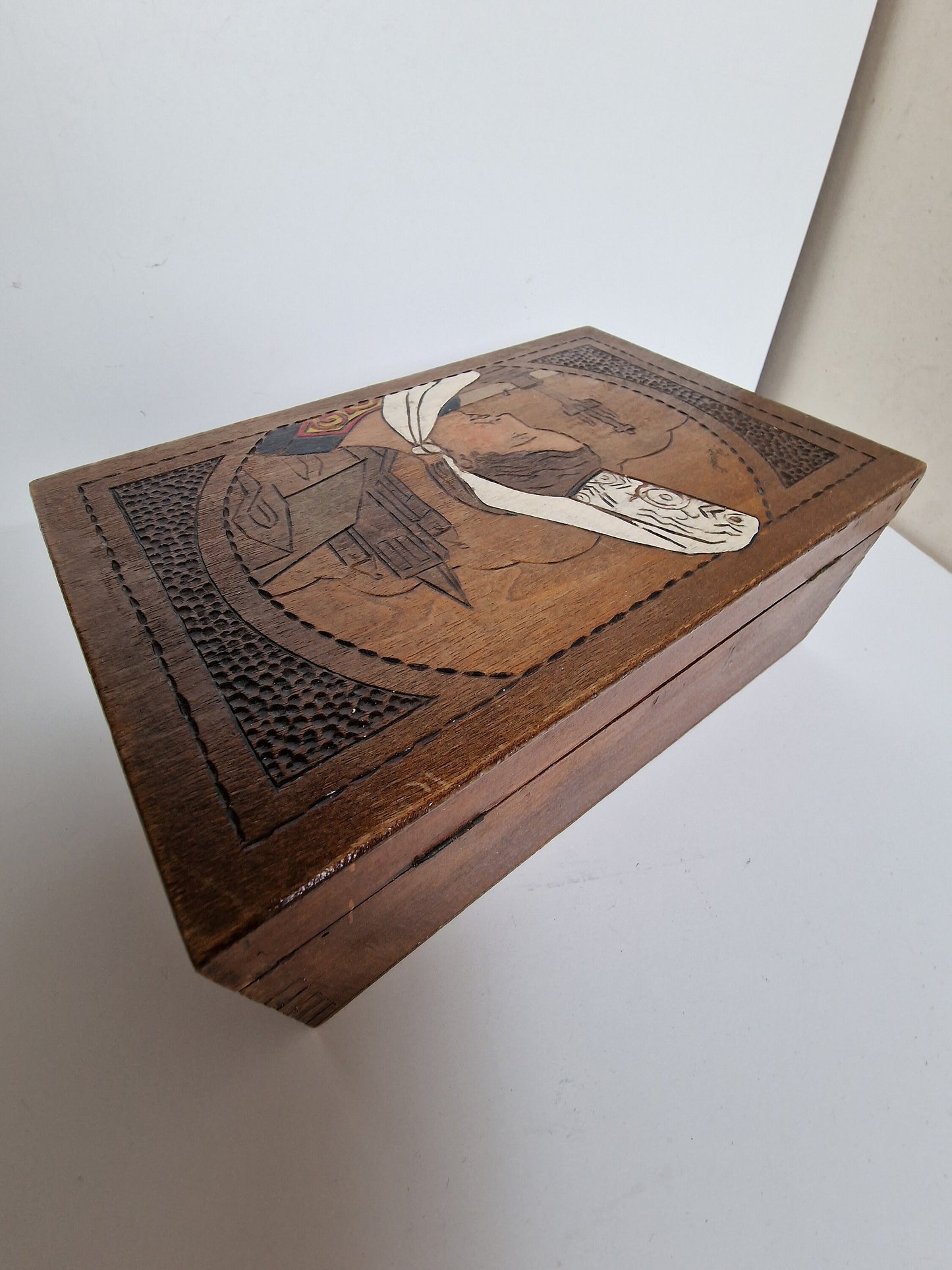 Handcarved Art Nouveau Storage Box, ca 1920