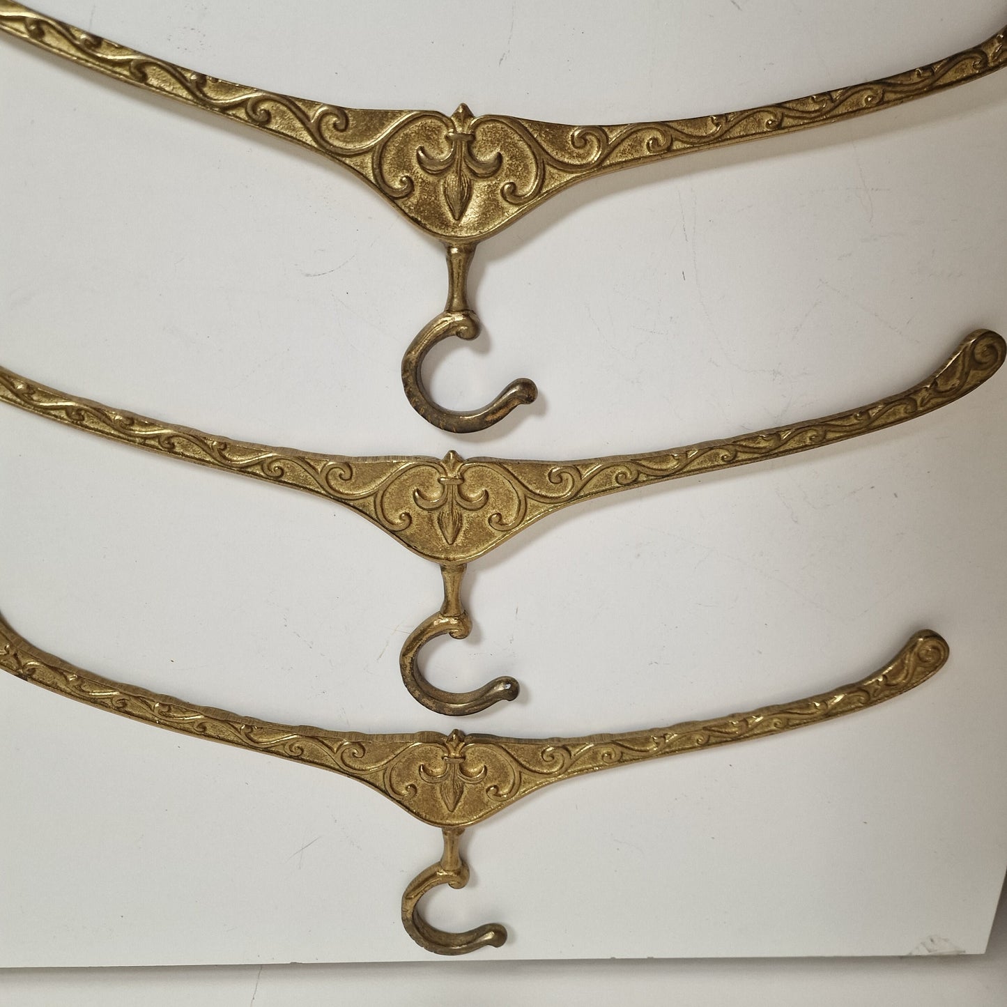 Luxury Brass Coat Hangers, Regency Fleur Design (Set of 3)