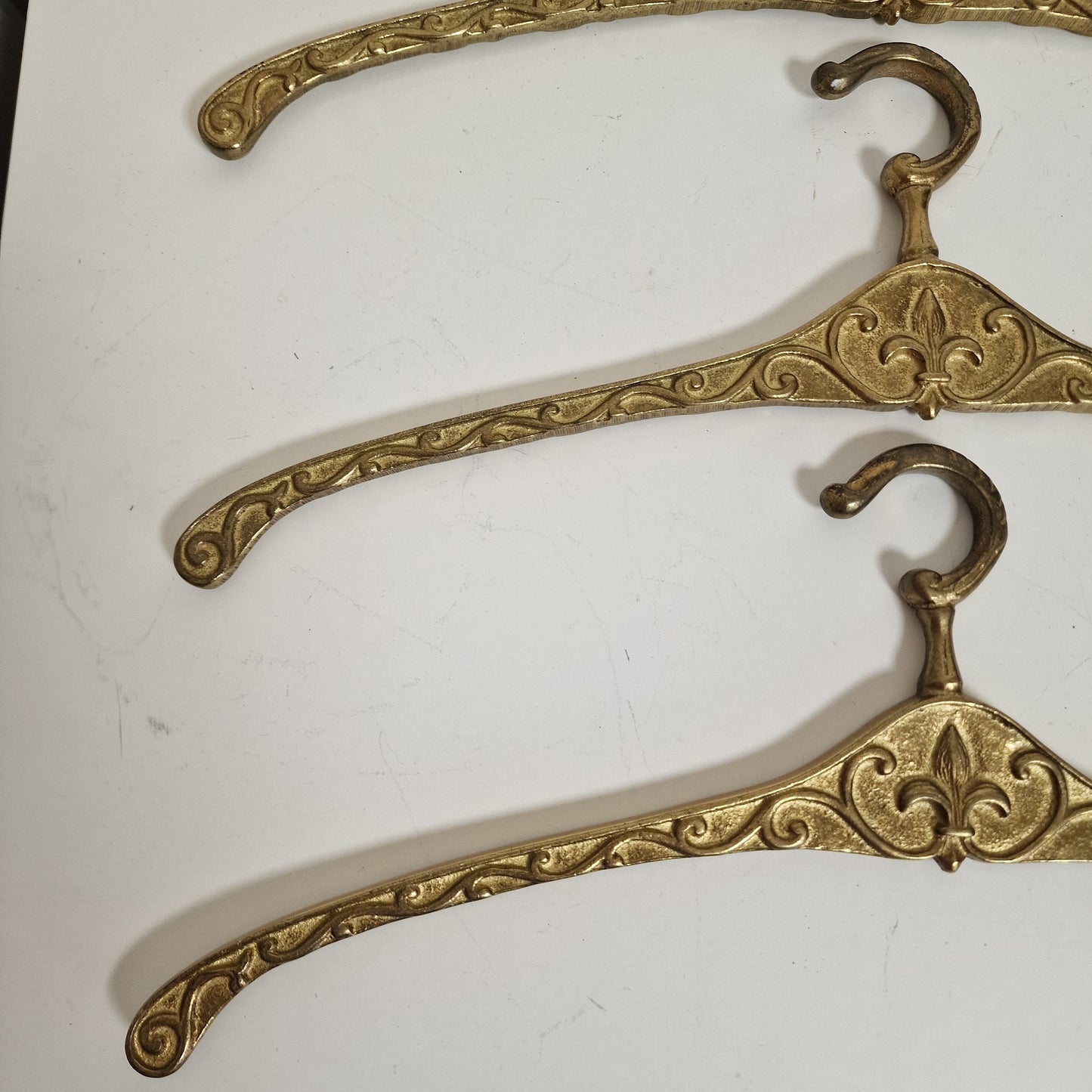 Luxury Brass Coat Hangers, Regency Fleur Design (Set of 3)