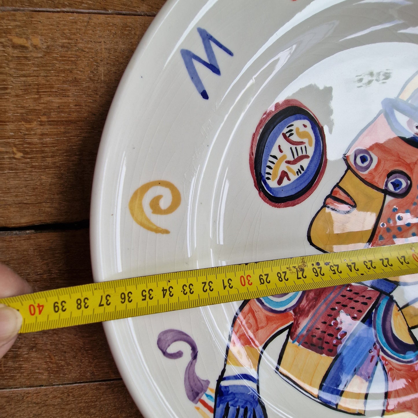 Clemens Briels XXL plate platter art handbeschilderd RARE authentic original