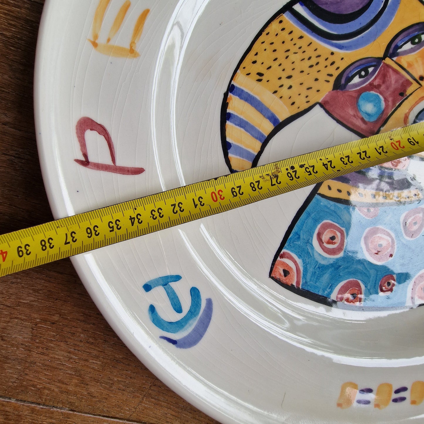 clemens Briels, XXL plate, artist handpainted large plate platter art handbeschilderd RARE authentic original