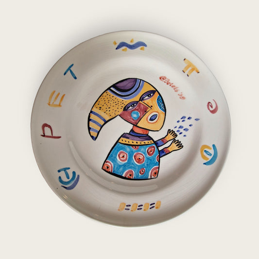 clemens Briels, XXL plate, artist handpainted large plate platter art handbeschilderd RARE authentic original