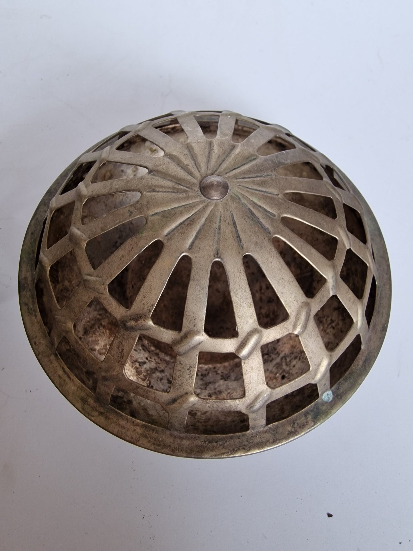 Vintage French Metal Pommande Potpourri Holder, Rose Petal Incense (Set of 2)