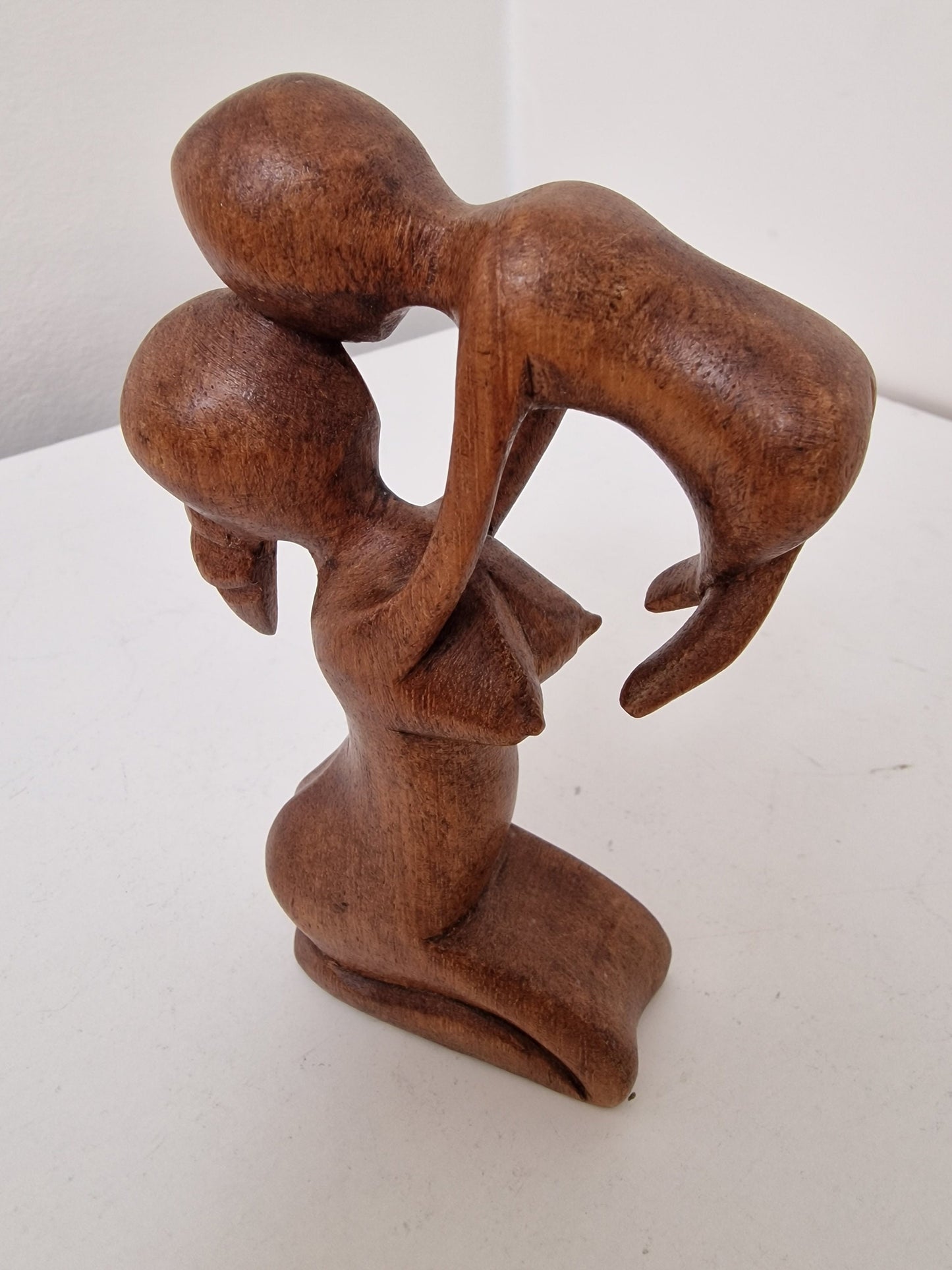 African Wood Mother and Child Sculpture, Rustic Home Decor