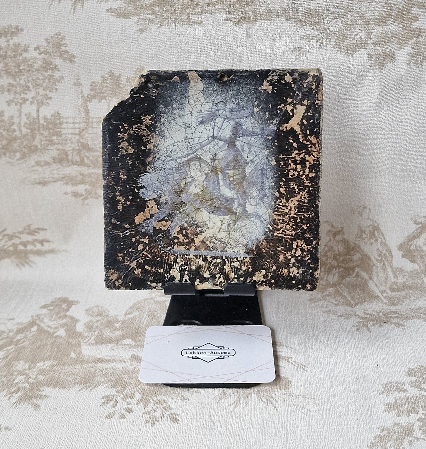 Antique Dutch Tile, 17th Century Majolica, Man on Horse