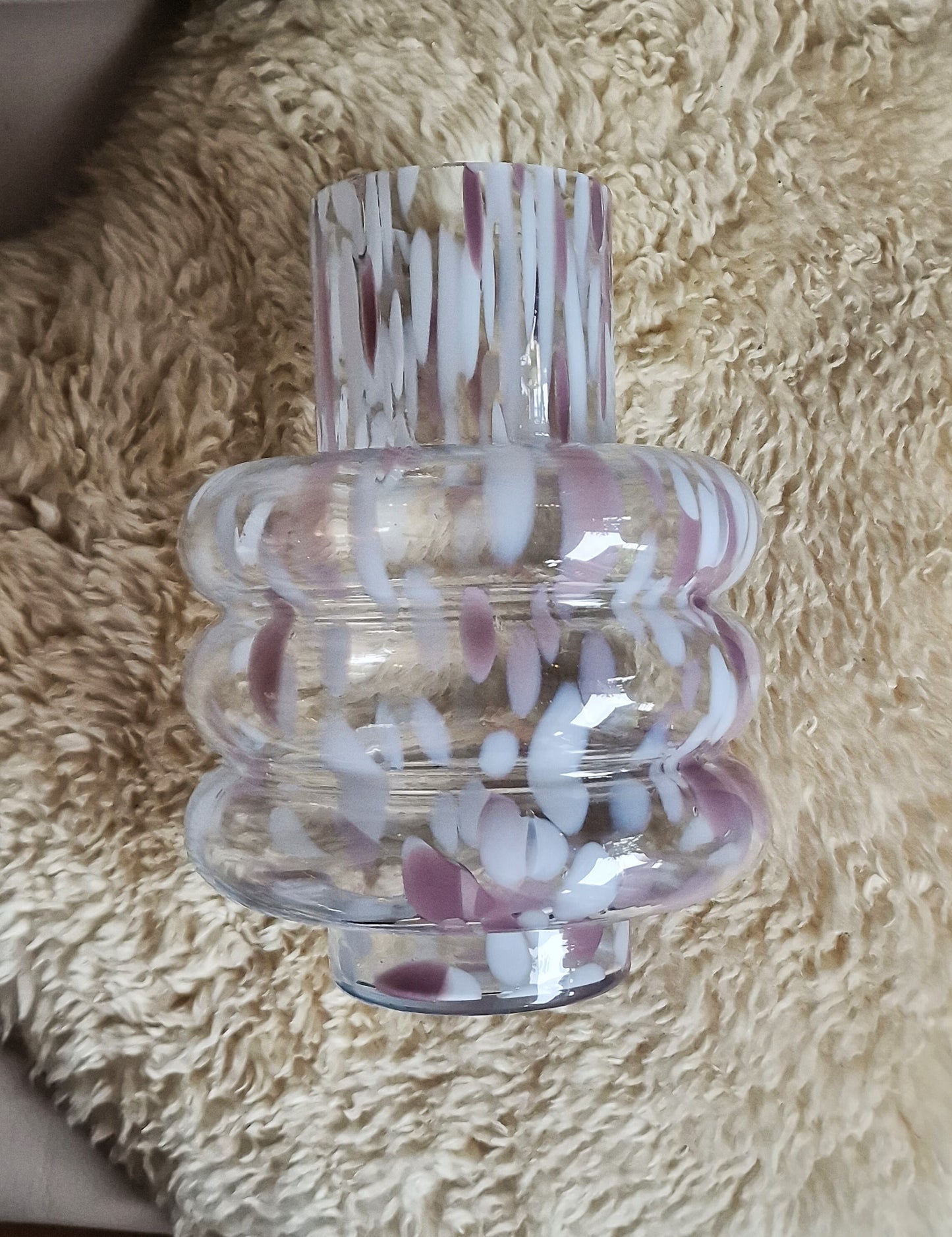 Opaline Glass Bubble Vase, Dutch Art Design