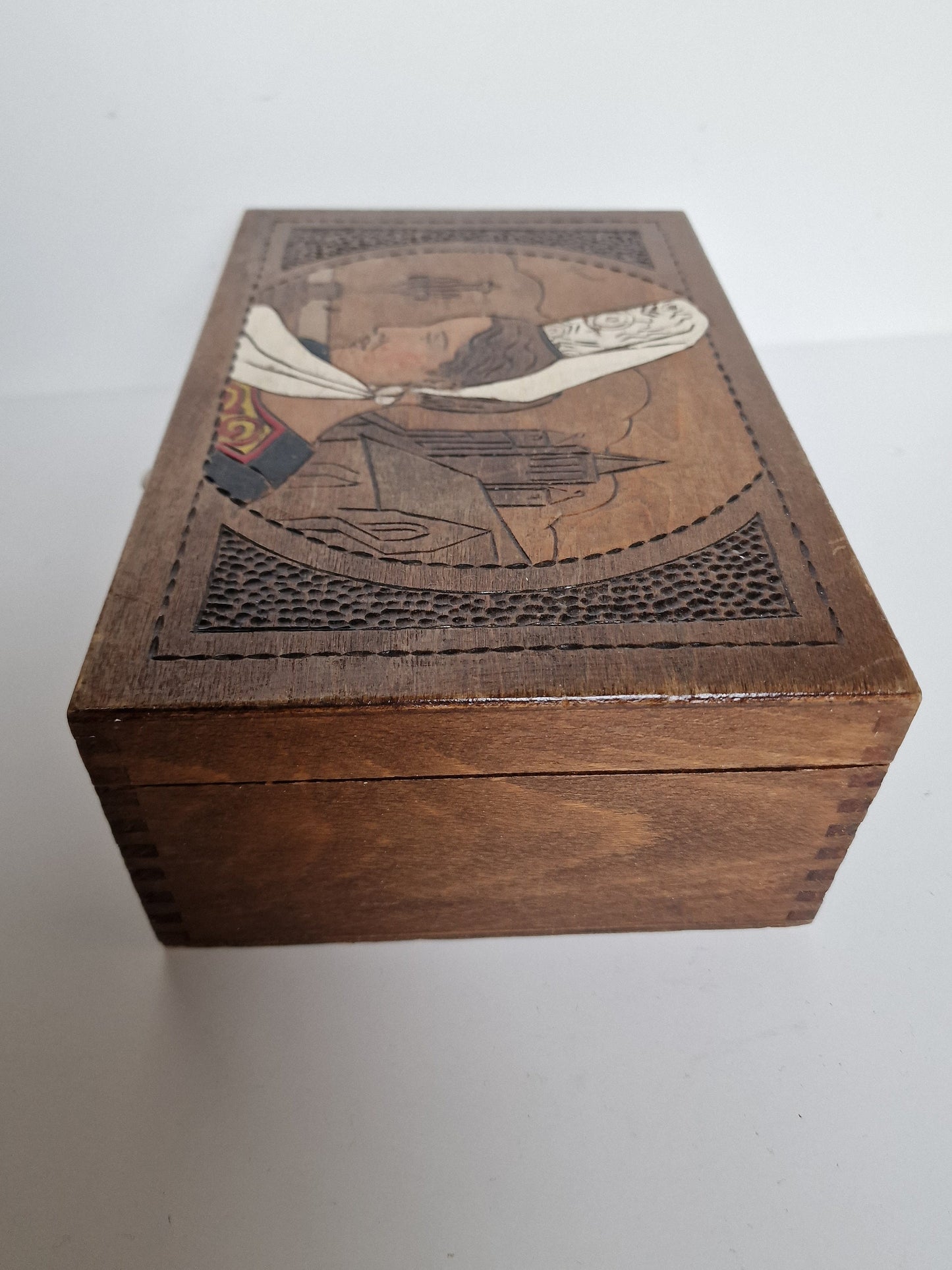 Handcarved Art Nouveau Storage Box, ca 1920