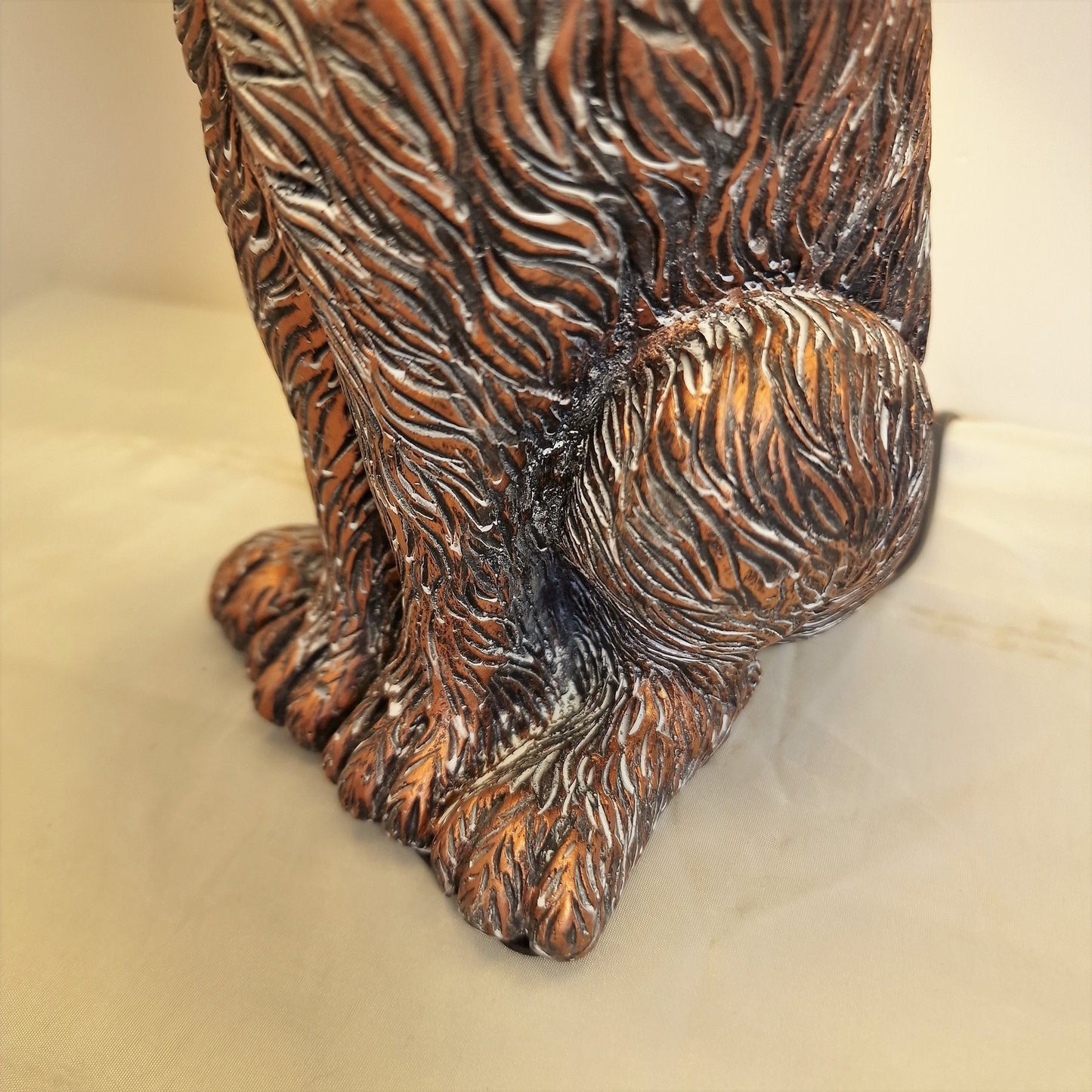 Bronze Rabbit Table Lamp, Beige Shade, Vintage Style