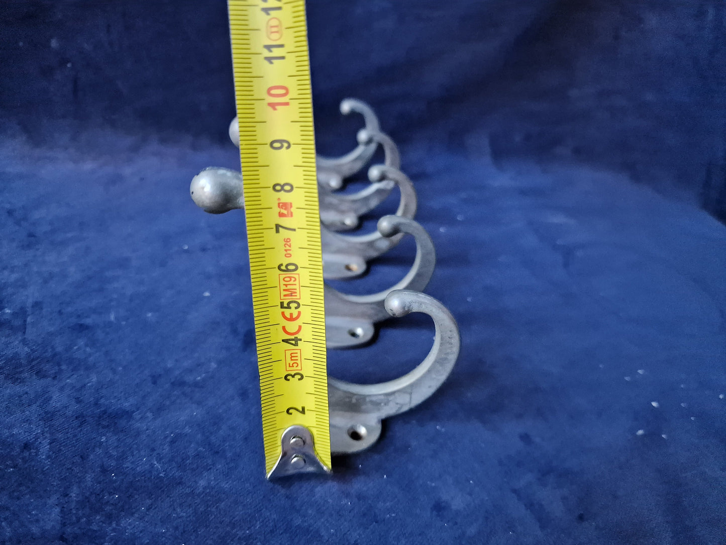 Vintage Dutch Coat Hooks Set of 5, Art Deco Double Hooks