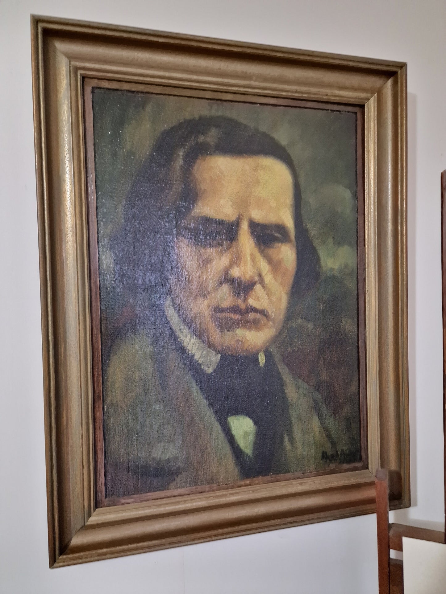 Chopin - Eduard Houbolt 1885-1954, Dutch painting framed, of frederic Chopin,  Oil on Canvas, titel: after the life