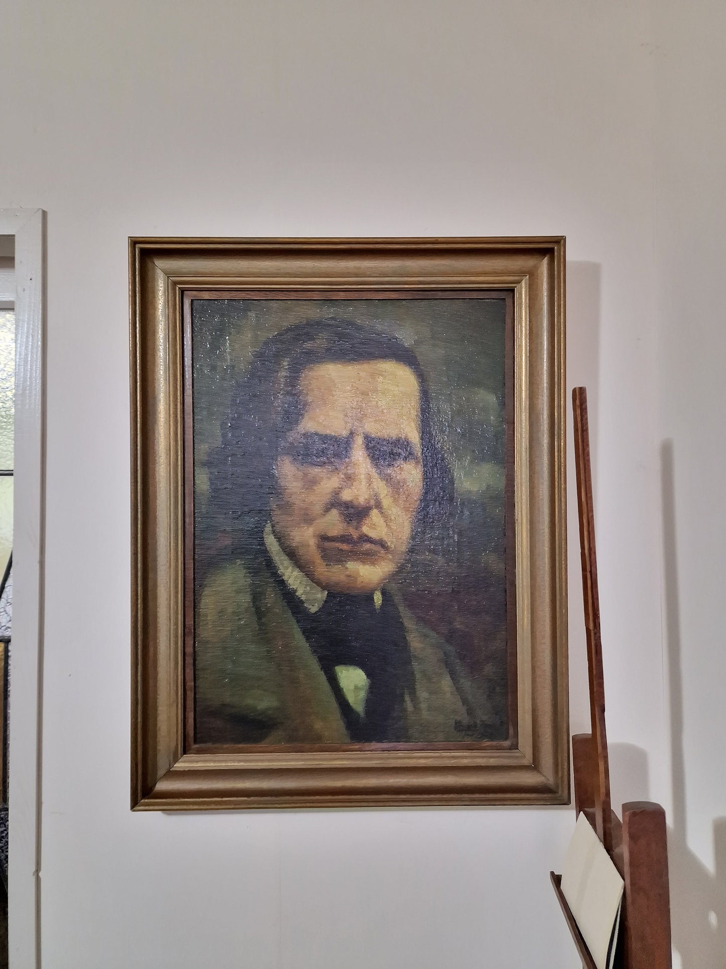 Chopin - Eduard Houbolt 1885-1954, Dutch painting framed, of frederic Chopin,  Oil on Canvas, titel: after the life