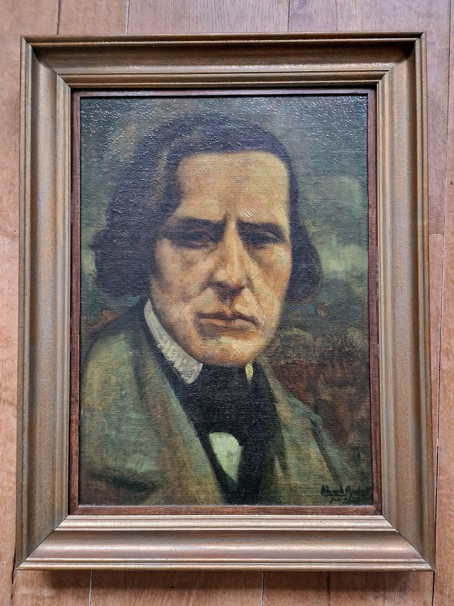 Chopin - Eduard Houbolt 1885-1954, Dutch painting framed, of frederic Chopin,  Oil on Canvas, titel: after the life