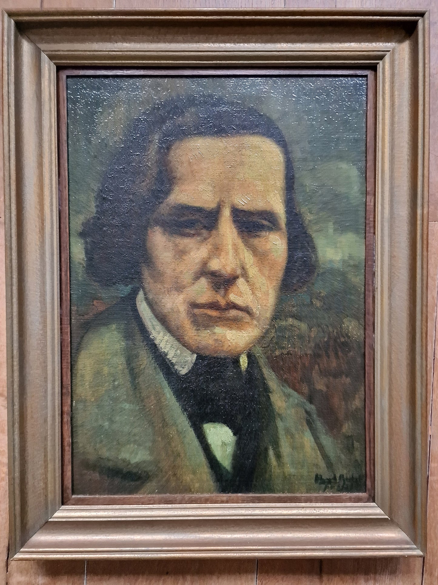 Chopin - Eduard Houbolt 1885-1954, Dutch painting framed, of frederic Chopin,  Oil on Canvas, titel: after the life