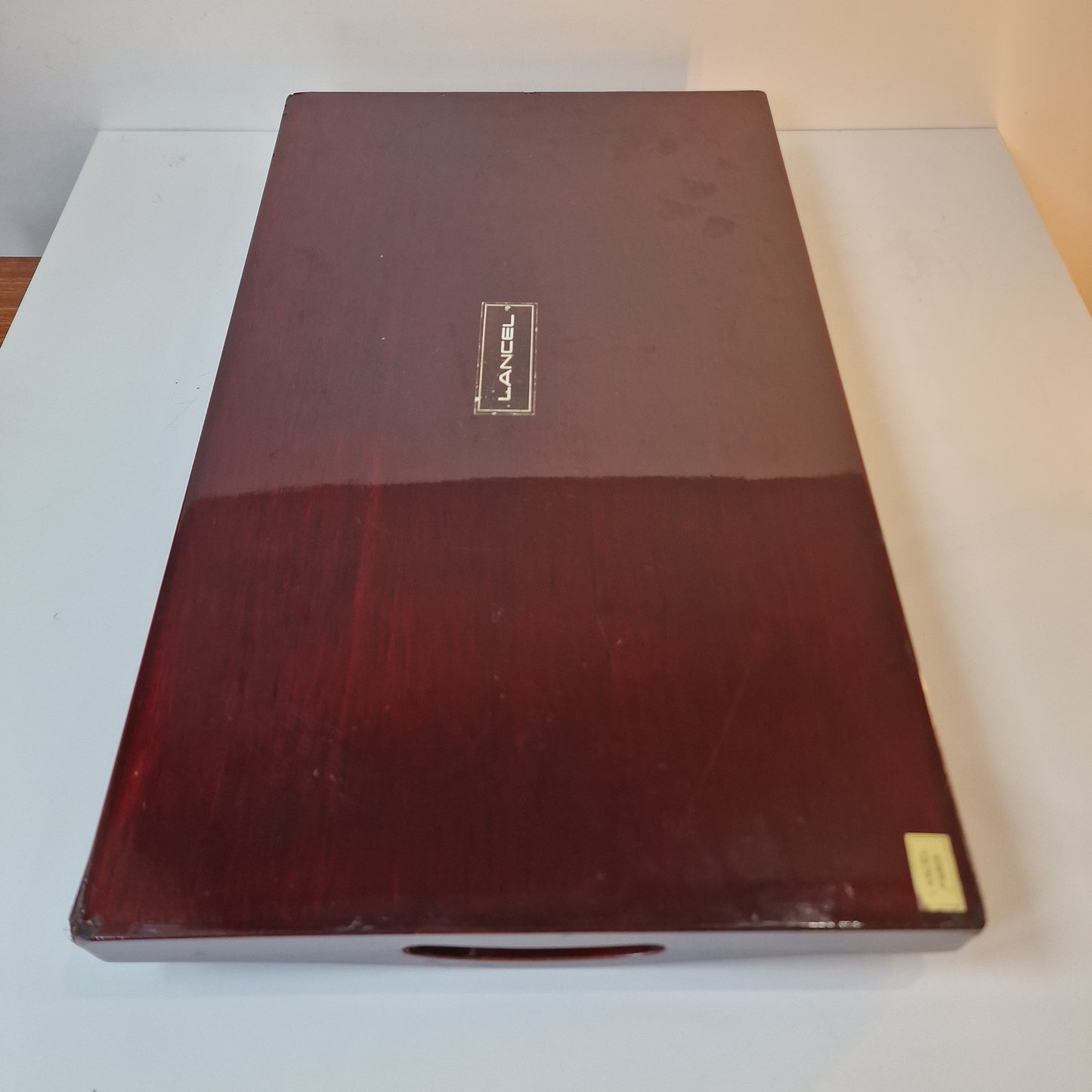 Vintage Lancel Paris Lacquered Wood Tray, MCM Centerpiece
