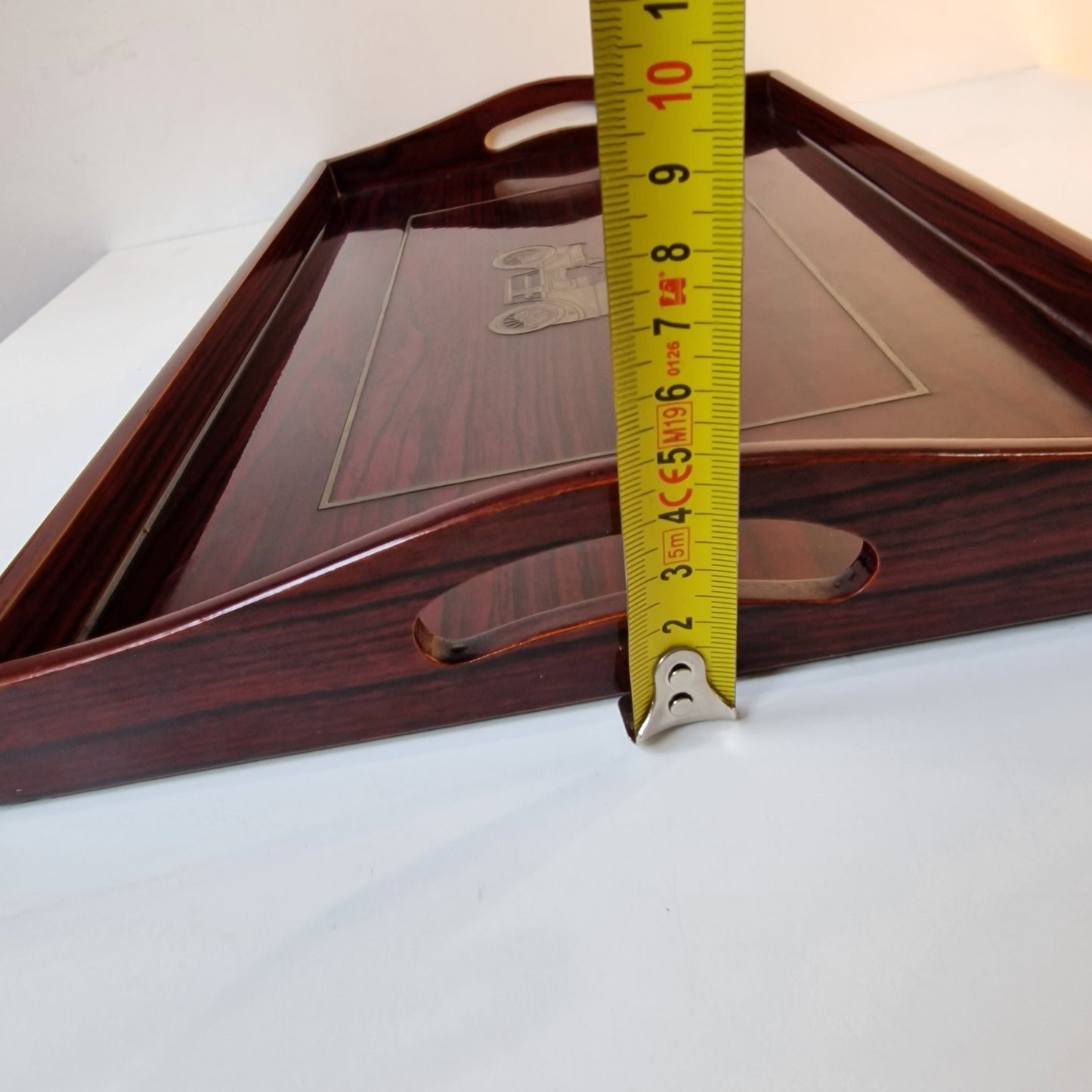 Vintage Lancel Paris Lacquered Wood Tray, MCM Centerpiece