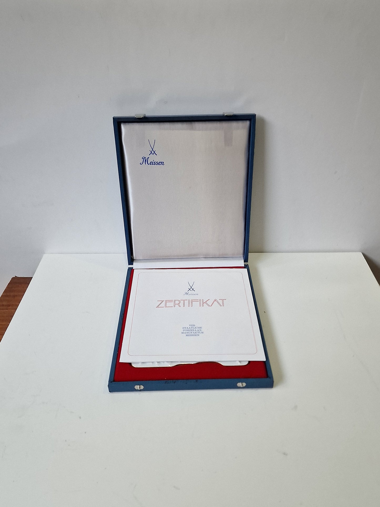 MEISSEN plaquette in doos met certificaat, poet plaque, limited edition Ludwig Richter porcelain